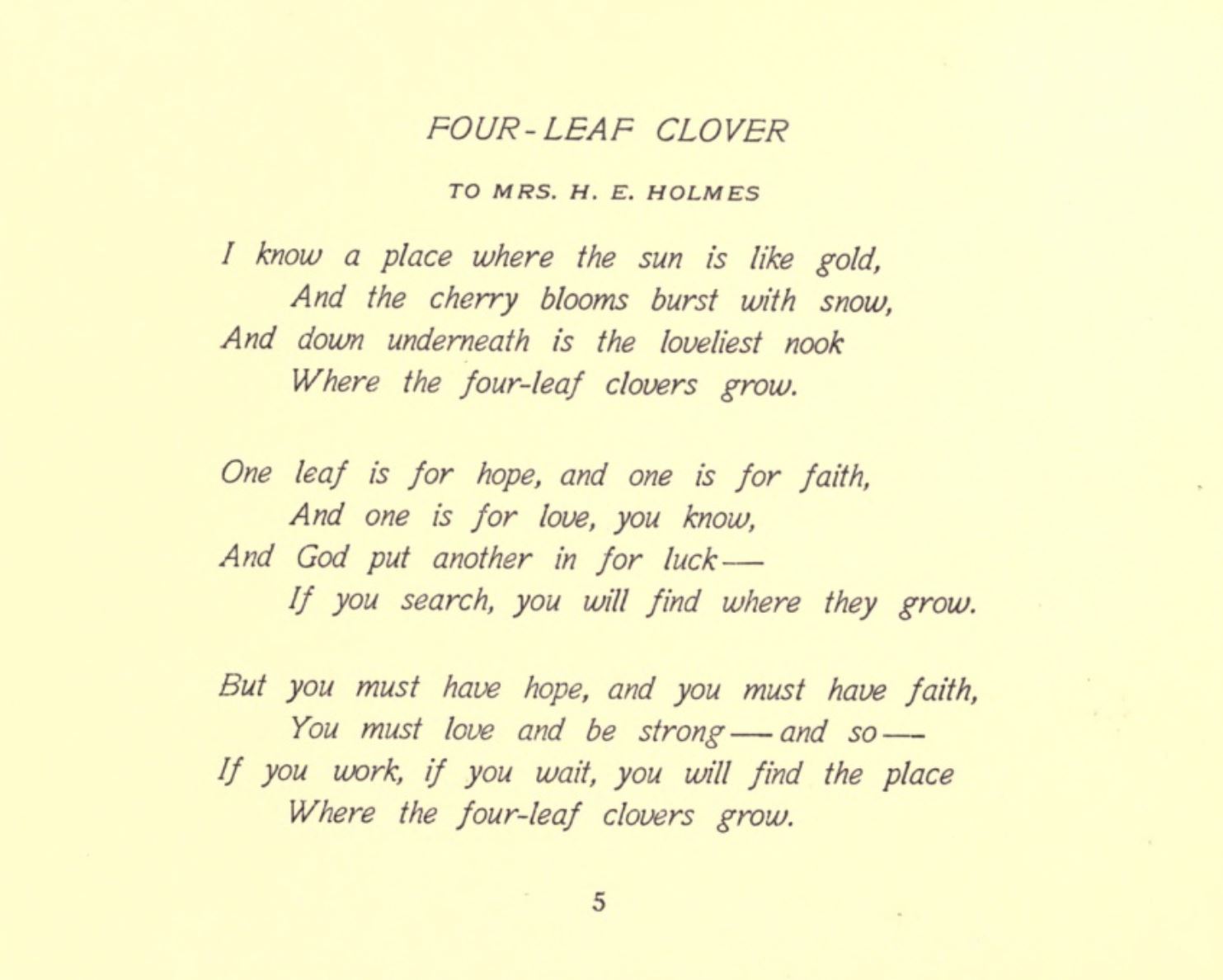 Eq　Jiminy craft language　ill his clover 1GERITY GOLD PLATED 4 LEAF CLOVER HOPE FAITH LOVE & LUCK